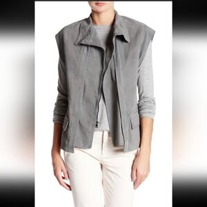 Vince, Cap Sleeve Nubuck Genuine Suede Leather‎ Vest , Size Small